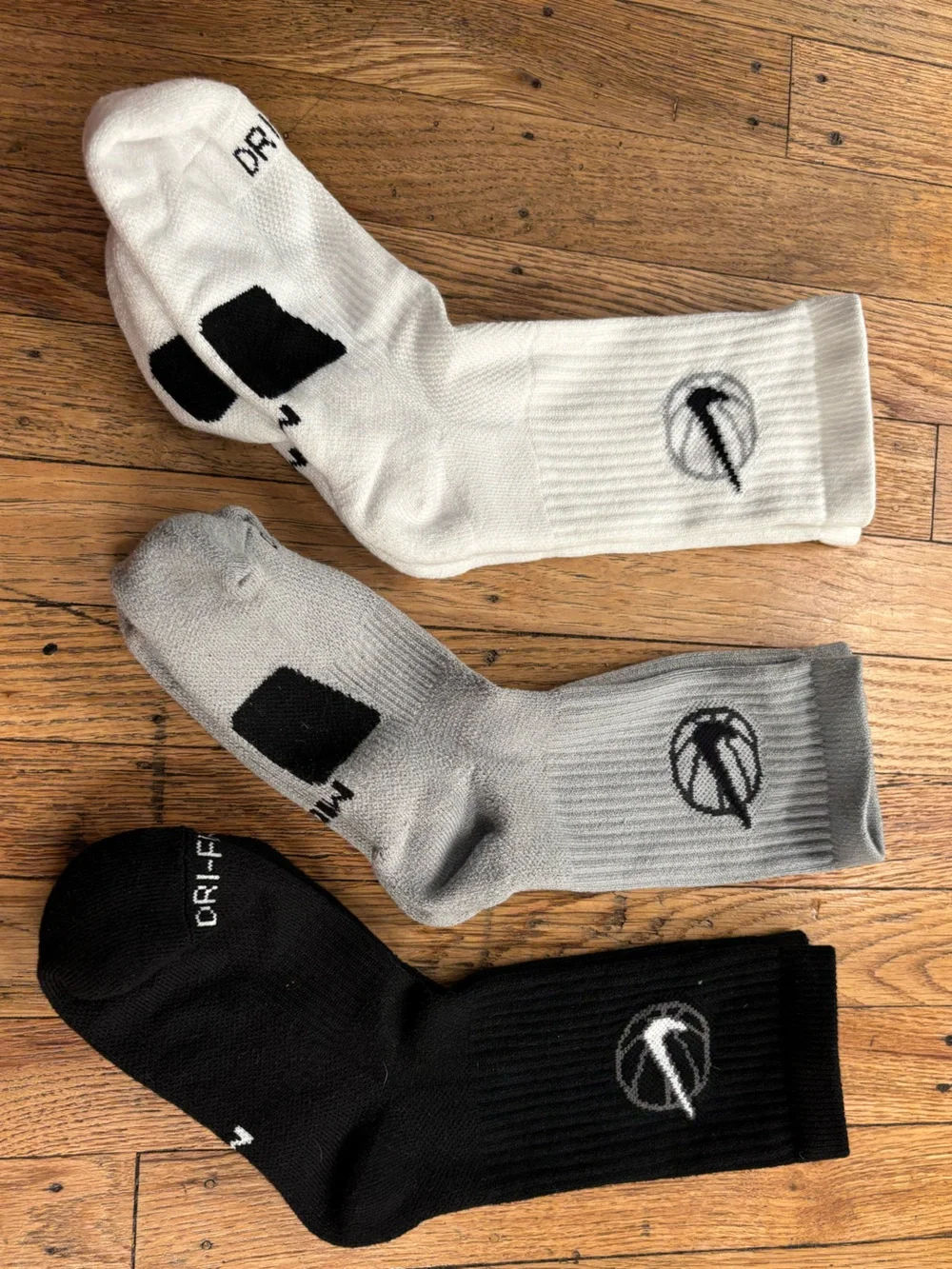 Nike Dri-FIT Men's Crew Socks - White, Gray, Black